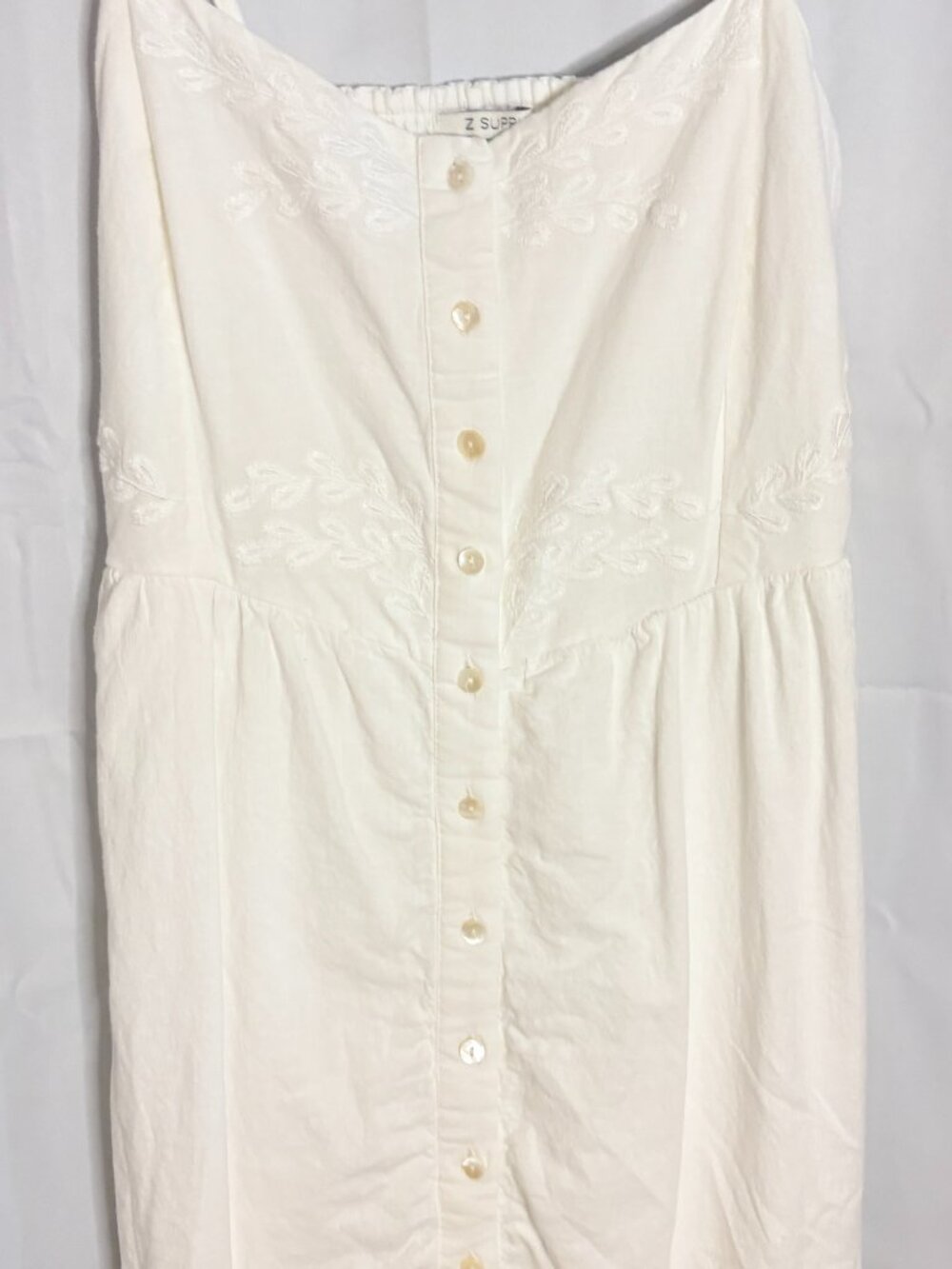Z Supply White Citadelle Embroidered Linen Maxi Dress - Estimated size M - Picture 8 of 8
